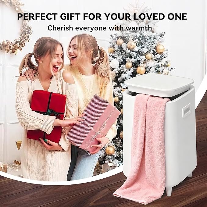 Large Towel Warmer for Bathroom, Unlimited Heating Heated Towel Warmers Bucket, Bath Blanket Warmers for SPA, Auto Shut Off, Fits Up to Two 40"X70" Oversized Towels, Bathrobes, Ideal Gifts -White