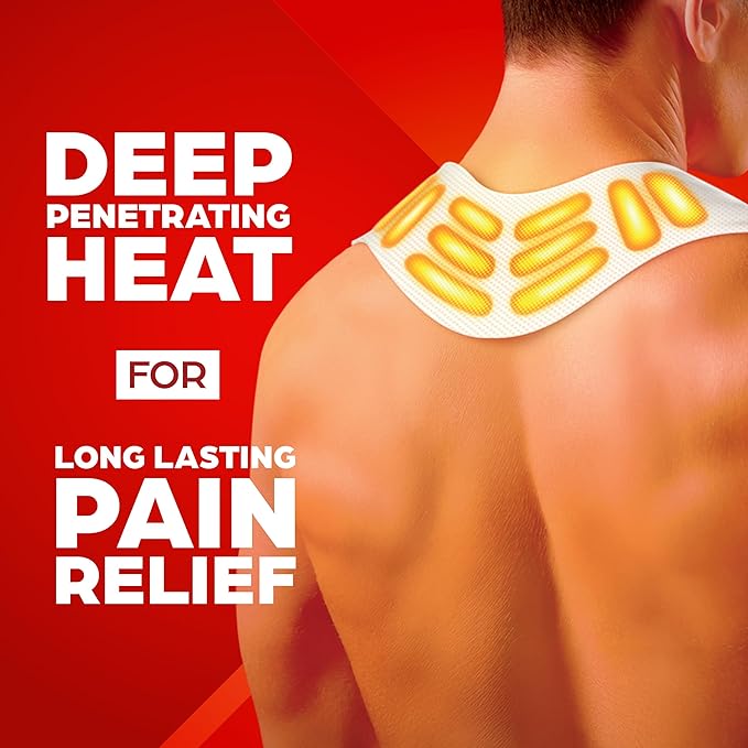 ThermaCare Heat Wraps for Neck & Shoulder Pain Relief - Portable Adhesive Heating Pads with 16-Hour Therapeutic Heat - Drug-Free Muscle & Joint Soothing Patches (11-Count)