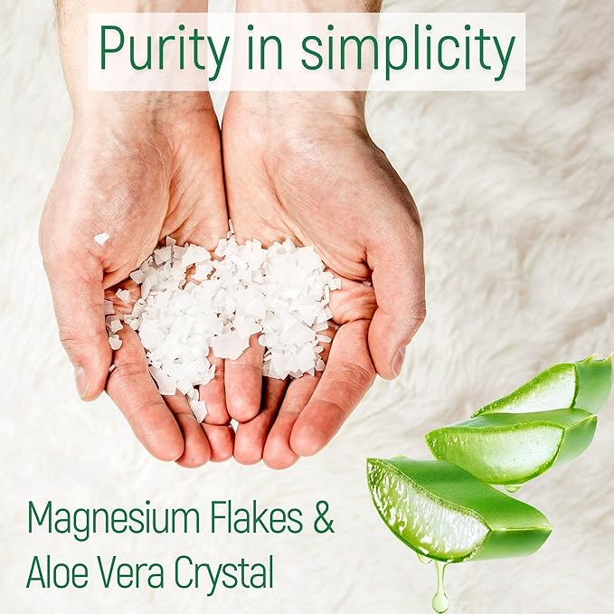 Magnesium Bath Flakes - Dead Sea Salt – Dead Sea Salts for Soaking – Magnesium Flakes for Bath - Enhanced with Aloe Vera (3 Pound)