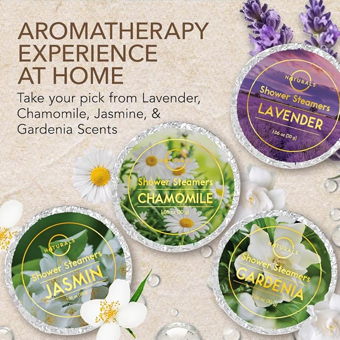 Shower Steamers Aromatherapy - Birthday Gifts for Women and Men - Shower Bombs Aromatherapy, Spa Day Essentials, Relaxation Spa Gifts - Self Care Stocking Stuffers (Lavender 8 Count)