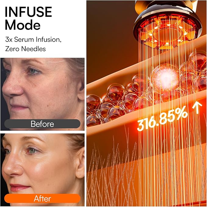INIA 3-in-1 Red Light Therapy for Face and Neck Beauty Device for Puffiness & Skin Firming Skincare Tool