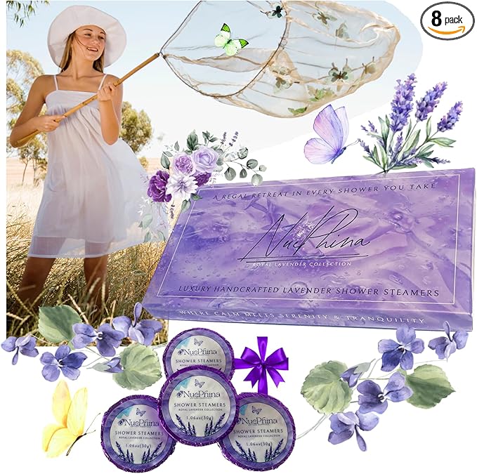 Luxury Lavender Shower Steamers, The Premium Mother’s Day Gift. 100% Natural Ingredients with Pure Essential Oils. Enjoy a Calming, Relaxing and Long-Lasting Aromatherapy Spa-Like Experience at Home.