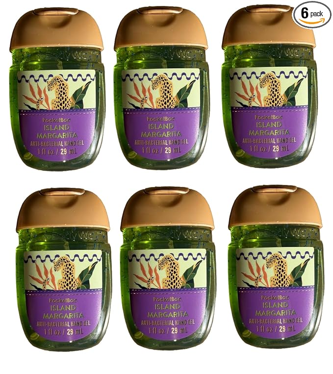 Bath and Body Works Classic and Seasonal Scents Pocketbac Gel Sanitizers - Pack of 6-1 oz each (Island Margarita)