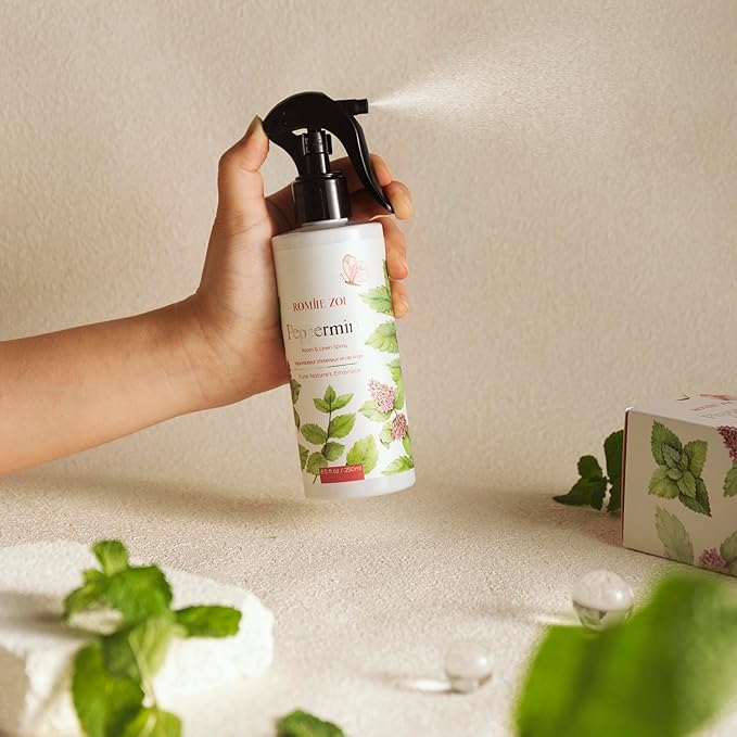 ROMIIE ZOI Room and Linen Spray Air Freshener Room Mist, with Natural Plant Extract - Peppermint Room Spray- 8.5 FL OZ.