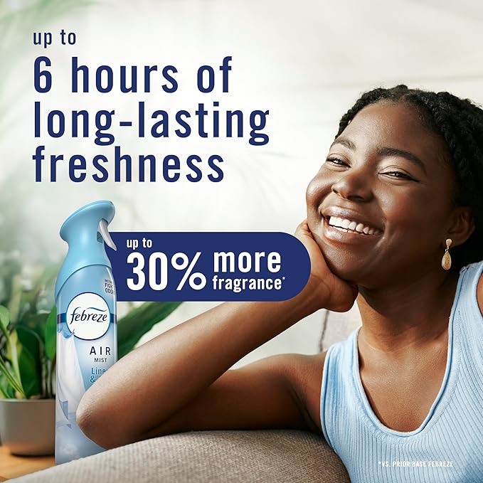 Febreze Air Mist, Air Freshener Spray, Odor Fighting Room Spray, Deodorizer for Home Bathroom Kitchen Office Apartment Dorm Room Classroom, Juicy Summer Peaches Scent, 8.1oz (Pack of 3)