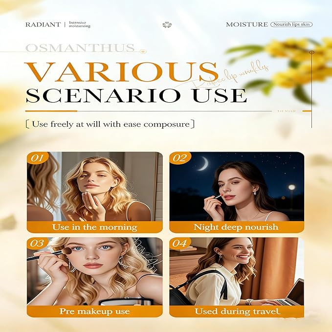 AKARY 5Pcs Osmanthus Nourish and Tender Lip Mask, Hydration Fragrance + Petrolatum Moisturize Crystal Care Gel Pads, Radiant, Tender & Firm, Reduce Lip Wrinkles, Make Your Dry Lips Attractive Sexy (5)