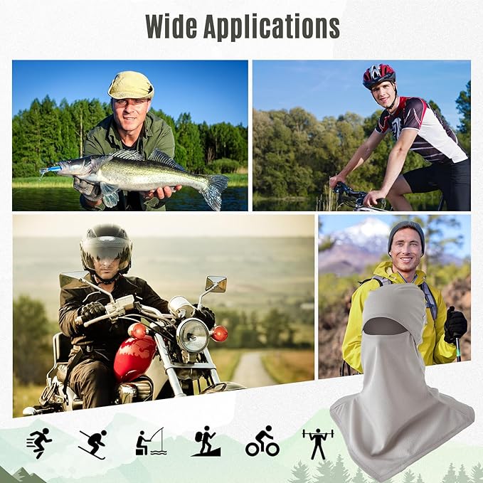 SATINIOR 3 Piece Balaclava Face Cover Sun Protection Neck Cover Summer Balaclava Motorcycle Face Mask for Men Women