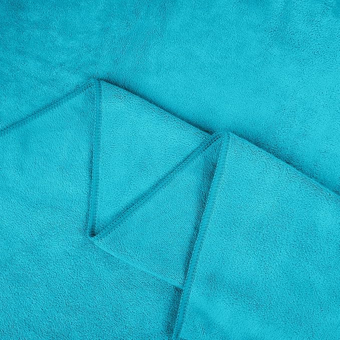 JML Large Microfiber Bath Towels Set of 6, 30" x 60", Oversized, Soft, Super Absortbent, Fast Drying Bathroom Towel for Sauna, Salon, Sport, Fitness, Yoga, Teal