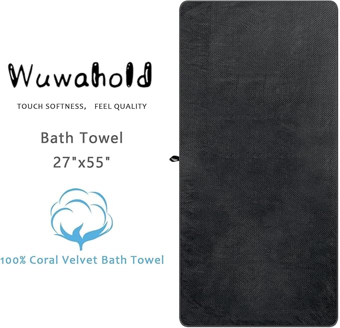 2 Pack Bath Towel Set, Waffle Bath Towel Set, Super Soft Highly Absorbent, Sturdy Quick Drying Towels for Bathroom, Gym, SPA, Yoga (2 Piece 27" x 55", 1Grey+1Purple)
