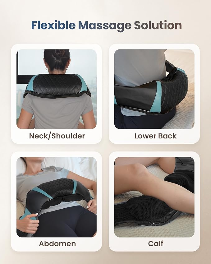 COMFIER Cordless Neck Massager with Heat, Deep Kneading 3D Shoulder Massage for Tired Muscles, FSA Eligible, Lightweight Portable for Home Travel, Mothers Day Gift for Mom