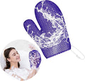 Honeycomb Exfoliating Bath Gloves - Microfiber for Enhanced Blood Circulation & Soft, Smooth Skin - Exfoliating Shower Mitt Sponges for All Skin Types (Dark Purple - Glove)
