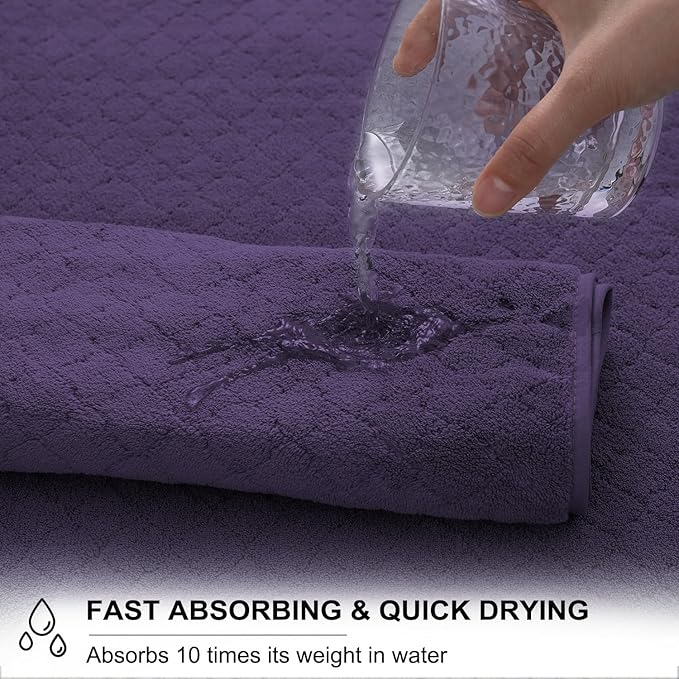 Extra Large Bath Towels Set 35x70 Inches - Luxury 600 GSM Oversized Bath Sheet Towel,Ultra Soft Microfiber - Quick Dry,Highly Absorbent Shower Towels Spa Hotel Bathroom Towel Set (4-Pack,Dark Purple)