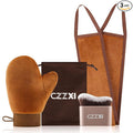 CZZXI Tanning Mitt, Body Brush & Back Tanner Applicator Kit – Self-Tan Applicator for Body, Face & Hard-to-Reach Areas | Includes Storage Pouch