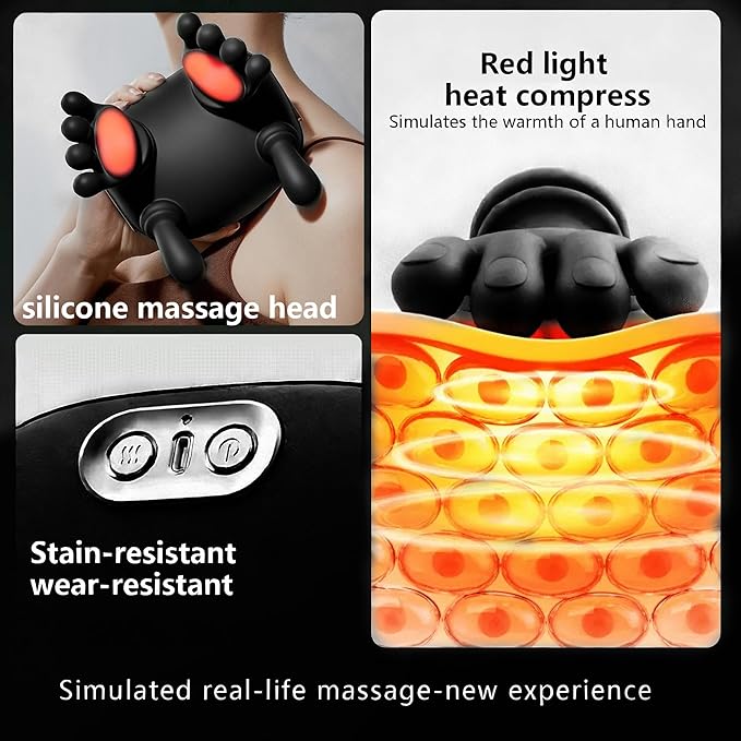 Neck Massager with Heat Electric Shoulder & Cervical Massage for Pain Relief deep Tissue Massage Heated for Neck, Back, Shoulder-2026 Black