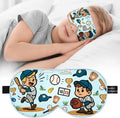 Kids Silk Sleep Mask – 100% Mulberry Silk Eye Cover, Kid Eye Mask with Adjustable Strap, Soft & Breathable Blackout Sleeping Mask for Boys and Girls Ages 5-15 (Baseball Style)