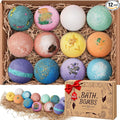 CalmNfiz Bath Bombs for Women, 12 PCS Bath Set, Natural Bubble Bathbombs with Shea Butter, Dry Skin Moisturizing, Present for Christmas, Birthday, Valentine’s Day for Mom, Wife, Her, Girls