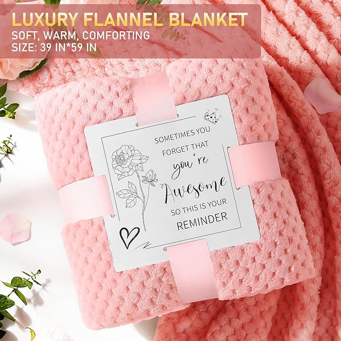 Birthday Gifts for Women, Gift Baskets for Women Self Care Spa Set, Get Well Care Package Inspirational Relaxation Mothers Day Gifts with Crochet Flower Bouquet for Mom Friend Sister