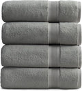 Springtree Home Luxury Bamboo Rayon Bath Towel Set of 4 | 35% Bamboo Rayon - 65% Cotton | Absorbent Quick-Dry Towels for Bathroom | Oeko-TEX Standard 100 Cotton | Carbon