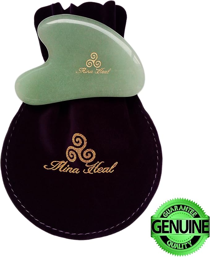 Mina Heal Jade Roller for Face, Lymphatic Drainage Massager & Gua Sha Facial Tool, Face Roller Skin Care Lymphatic Drainage Facial Massager