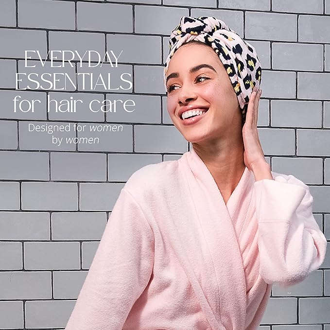 GRACE & COMPANY Luxe Micro-Cotton Hair Towel Wrap for Women - Super Absorbent Quick Drying Towel for Curly, Long and Natural Hair - Lucie