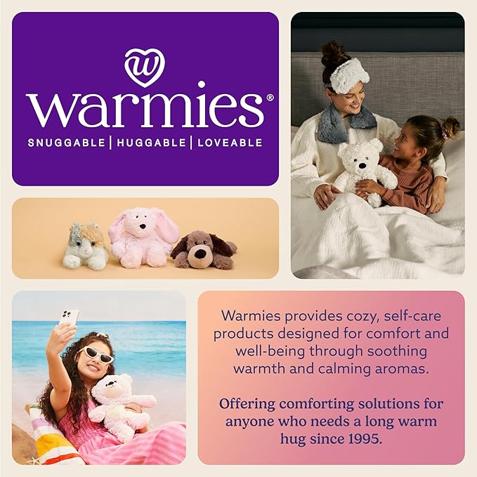 warmies Microwavable Eye Mask for Warmth & Comfort - Heating & Cooling Compress for Calming Relaxation - Weighted & Heated Eye Mask with Scented Lavender for Sleeping - Leopard