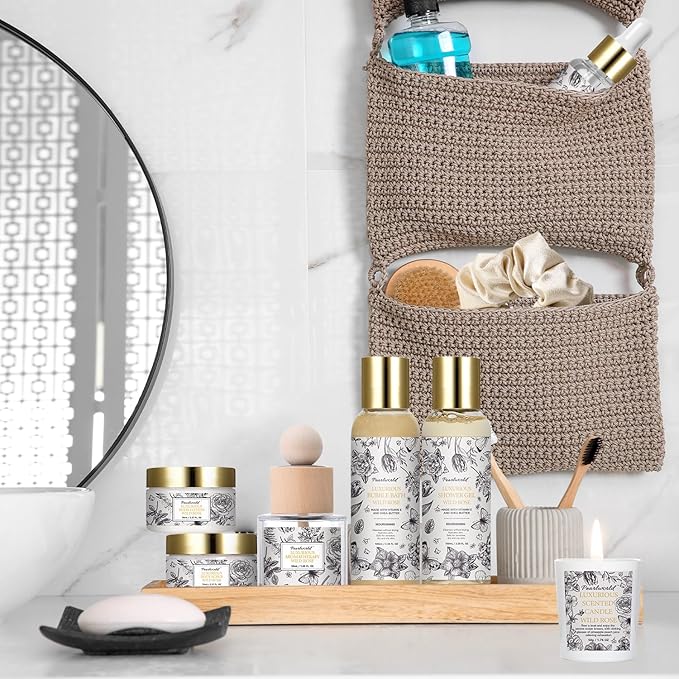 Valentine's Day Gifts, Spa Gift Set for Women- Luxury Rose 14 Pcs Bath Set, Home Spa Kit, Christmas Gift for Women, Birthday Gifts