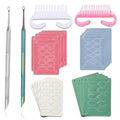 Pre-treatment Cuticle Pusher, Russian Prep Nail Pushers, Dual Ended Cuticle Remover with 100/180 Grit Sandpaper Sheets, Nail Care for Manicure Pedicure Nail Art