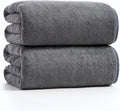 sakano 2-Piece Bath Towel Set - Ultra Soft Highly Absorbent No Fuzz Quick-Dry Microfiber Bath Sheets for Gym, Spa, and Salon -Dark Grey, 28 x 55 inches