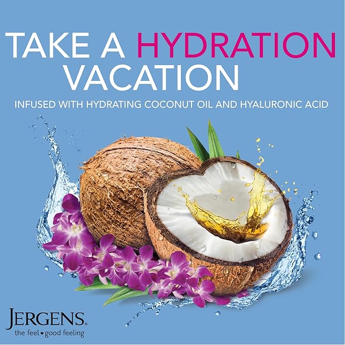 Jergens Wet Skin Body Moisturizer with Coconut Oil, In Shower Lotion for Dry Skin, Fast-Absorbing, Non-Sticky, Dermatologist Tested, 10 Oz, Pack of 3