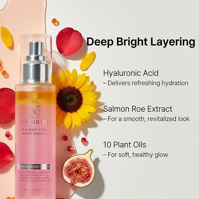 Licorne PDRN Face Mist with Hyaluronic Acid, Niacinamide & Madecassoside – Salmon DNA Hydrating Facial Spray Essence, Dewy Glass Skin K-Beauty Mist, All Skin Types, 3.38 fl oz