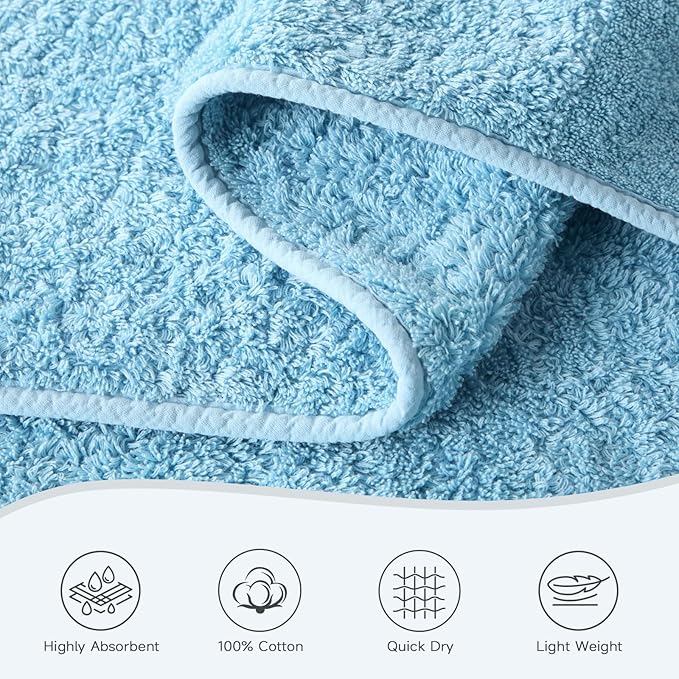 REDKISS Towels 2 Pack Luxury Extra Large Bath Towels Set 30 x 58 Inches – 100% Cotton, Ultra Soft Highly Absorbent & Quick Dry Towels for Bathroom, Gym, Hotel, Spa, Mist Blue