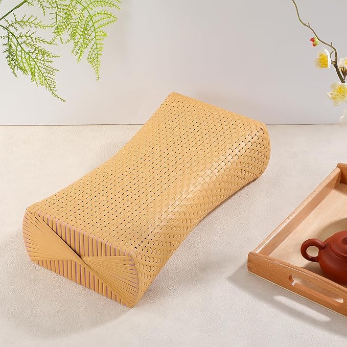 iplusmile Simulated Rattan Sauna Pillow - Ergonomic Sauna Neck Rest Pillow - Contour Bed Pillow Sauna Accessories for Relaxing Home Gym Saunas Rooms
