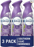 Febreze Air Mist Air Freshener Spray, Odor-Fighting Room Spray, Air Fresheners for Home and Bathroom and Kitchen, Aerosol Can, Southen Lilac Mornings Scent, Purple, 8.8oz (Pack of 3)