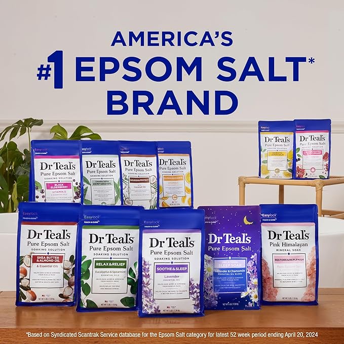 Dr Teal's Epsom Salt Magnesium Soak, Soothe & Comfort with Oat Milk & Argan Oil, 3 lbs
