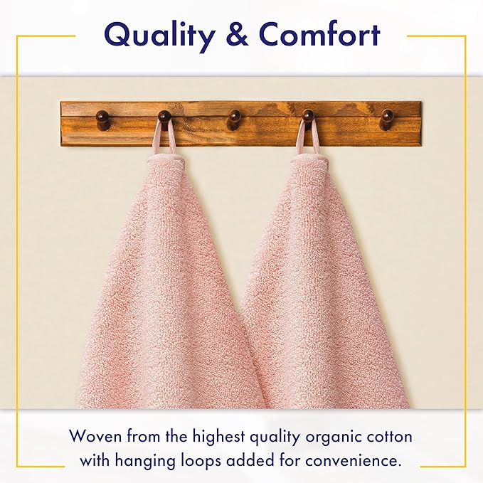 Alusa Home 100% Organic Luxury Bath Sheets - GOTS Certified - Extra Large 35x70 Inches (Pack of 2) Zero-Twist, Long-Staple Cotton Bath Sheet Set (Blush Pink)