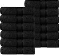 COTTON CRAFT Ultra Soft 12 Pack Wash & Face Cloths 12x12 - Highly Absorbent Bathroom Shower Kitchen Utility Towels - Use Everyday - Easy Care Machine Wash - Premium Ringspun Cotton 580 GSM - Black
