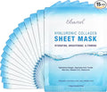Ebanel 15 Pack Collagen Face Mask with Hyaluronic Acid, Vitamin C, Peptide, Aloe, Instant Brightening Hydrating Face Masks Skincare Korean Sheet Mask, Skin Firming, Lifting Anti Aging Facial Masks