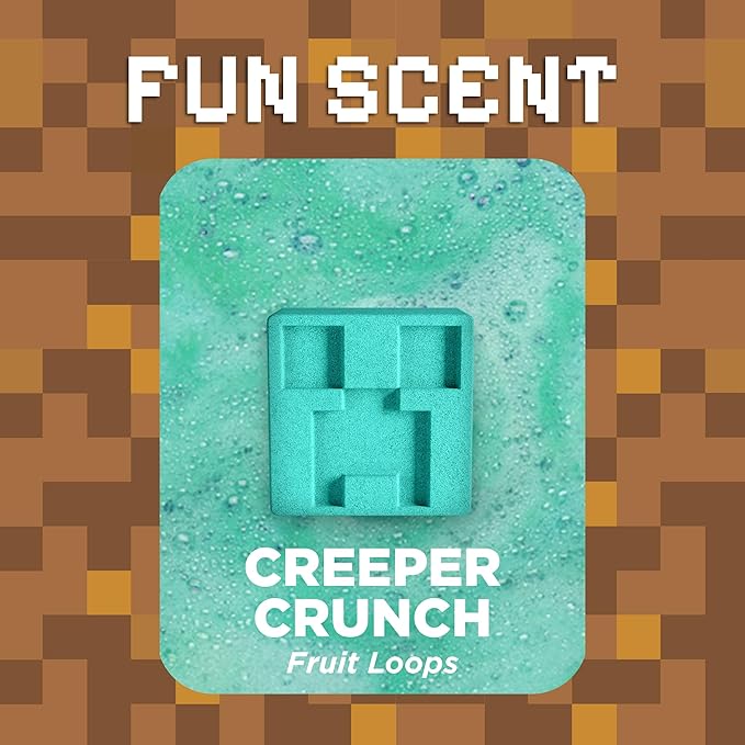 TNT Creeper Bath Bomb for Kids with Block Builder Surprise Toys Inside (1 Pack) – Large Fizzy Bubble Mine Bomb - Easter Basket Stuffers for Boys, Fruity Scent, Skin-Safe, Made in USA by Two Sisters