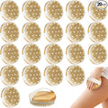 Gejoy 20 Pcs Dry Brushing Body Brush for Lymphatic Drainage Exfoliating Brush with Massage Nodule Dry Skin Body Scrubber Cellulite Shower Circulation Dead Exfoliator (4.3 x 4.3 Inches,Wood Color)