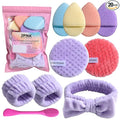 JPNK Face Sponges Cleansing Exfoliating Facial Sponges for Facial Mask Tools Removing and Makeup Remover Pads Set (Pink)