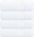 Belizzi Home 4 Pack Bath Towel Set 27x54, 100% Ring Spun Cotton, Ultra Soft Highly Absorbent Machine Washable Hotel Spa Quality Bath Towels for Bathroom, 4 Bath Towels - White