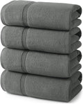 ecolook Bath Towels Set of 4,100% Cotton,27 x 55 Inches,Quick-Drying & Absorbent,Soft,Lightweight Towels for Bathroom,Shower,Spa, Gym & Hotel,Dark Gray