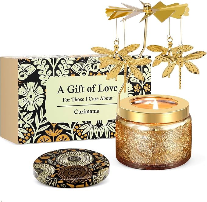 Mothers Day Gifts for Mom, Funny Birthday Gifts for Women, Dragonfly Candle Gift for Mom, Grandma, Rotating Scented Candles for Home Aromatherapy, Ideal Birthday Gift for Wife