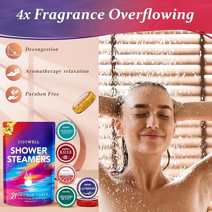 Shower Steamers Aromatherapy - 21Pcs Birthday Gifts for Women, Mothers Day Gifts for Mom Wife Grandma from Daughter Son, Self Care with Natural Essential Oils Relaxation Home SPA Gift Set