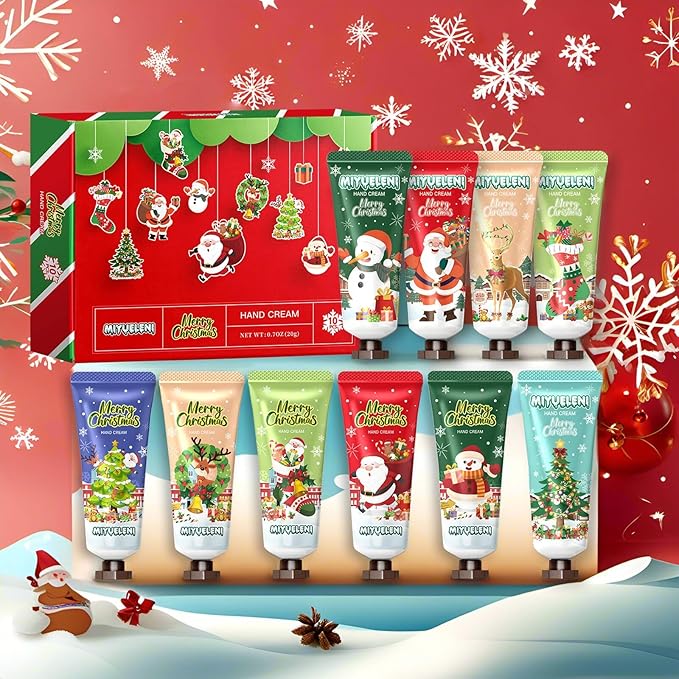 10 Pack Christmas Hand Lotion Gift Set Bulk, Mothers Day Gifts, Teacher Appreciation Gifts,Nurses Week Gifts, Moisturizing Hand Cream, Birthday Gifts for Women&Teen Girls, Mini Gift