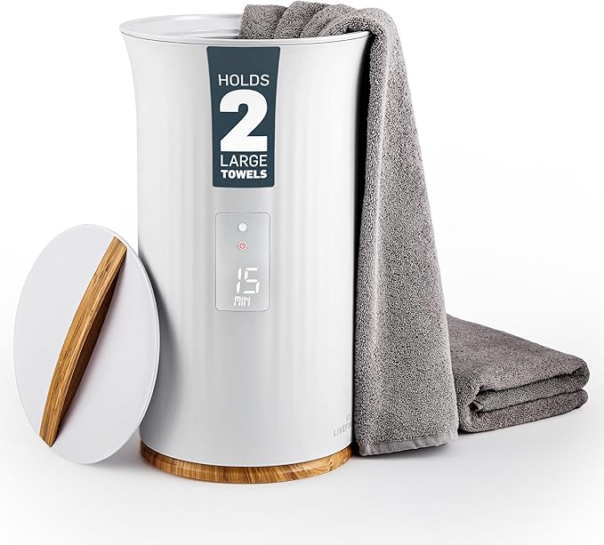 Live Fine Towel Warmer | Bucket Style Luxury Heater with LED Display, Adjustable Timer, Auto Shut-Off | Fits 40” x 70” Oversized Towel