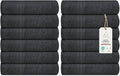 Medium Bath Towels Bulk Set of 12 – 100% Cotton Terry – 24" x 48" – Quick Dry, Soft & Highly Absorbent – Grey Towels for Bathroom, Gym, Spa, Pool & Daily Use