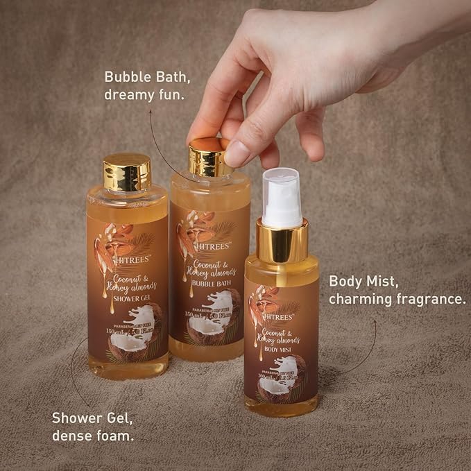 Spa Gift Set for Women, Happy Birthday Gifts for Mom Her Friend Sister Wife, Self Care Get Well Gifts with Coconut & Honey Almond Bath Set for Teengirls,Christmas Gift for Women
