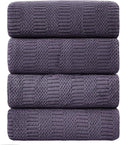 Ycosy 4 Pack Extra Large Microfiber Bath Towels Set,35x70 inches,600GSM,Less Lint Highly Absorbent Super Soft & Quick Dry,Oversized Bath Towels,Perfect for Bathroom Gym Pool,Dark Purple
