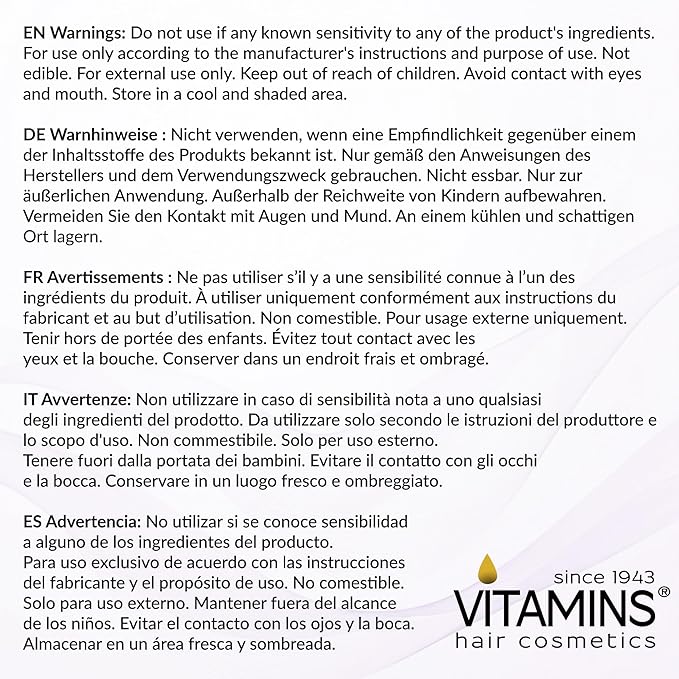VITAMINS hair cosmetics Keratin Purple Hair Mask - Blue Hair Mask Deep Conditioner Treatment - Blonde Toner to Neutralize Brassiness in Brassy Blonde, Silver, White, Gray & Brown Locks